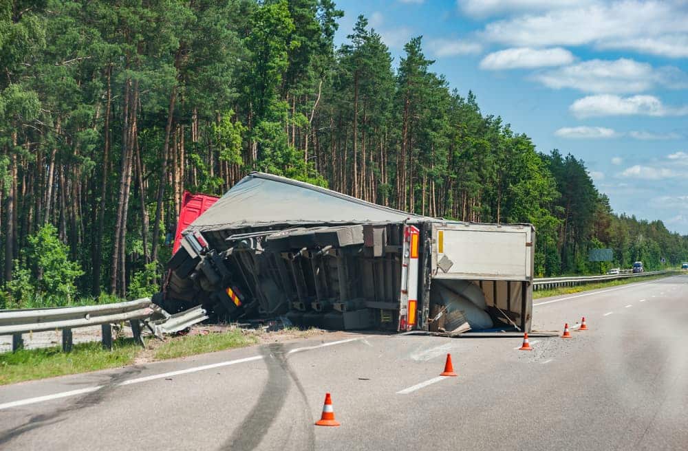 Rollover truck accident